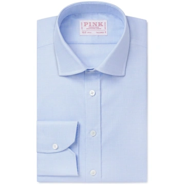 Pale Blue & White Tailored Fit Prince of Wales Che