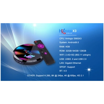 RIFF H96 MAX X3 Smart TV kaste Amlogic S905X3 4Gb 