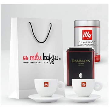 Dāvanu komplekts - illy malta kafija, 2 illy krūzī
