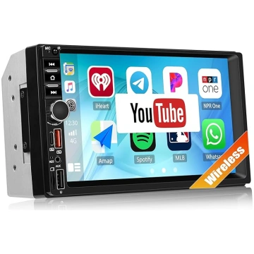 SIXTOP Double DIN Auto Stereo ar bezvadu CarPlay A