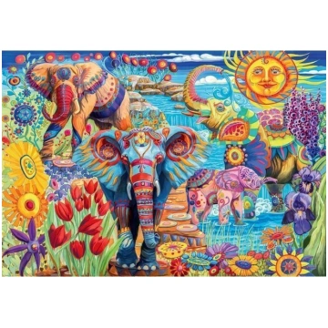 Puzzle Clementoni 500 detaļas - ziloņu karnevāls