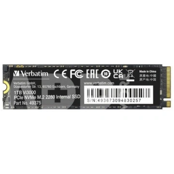 Verbatim Vi3000 PCle NVMe M.2 SSD 1TB 49375