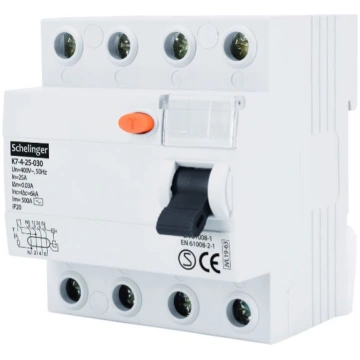 Strāvas noplūdes automāts 4P 25A 30mA Schelinger A