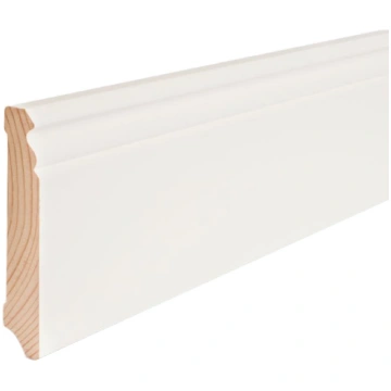 Koka grīdlīste AMBE 16x96x2400 mm, balta, AMB626 A
