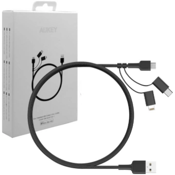AUKEY CB-BAL5 3in1 fast Braided Quick Charge micro