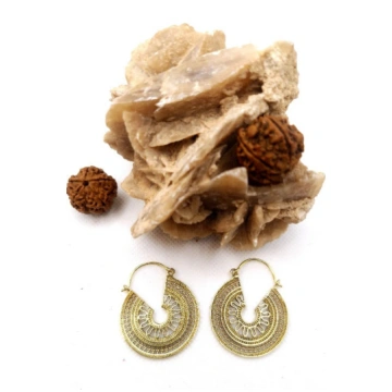 "Maya Sun" Earrings - Tribal hoops with an ancestr