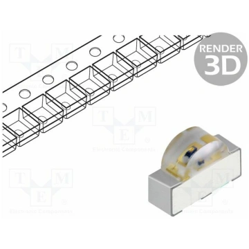 LED; white; SMD; 720mcd; 120°; 20mA; 3VDC; Lens: t