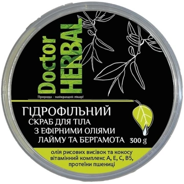 DOCTOR HERBAL Hidrofīlais cukura-sāls skrubis ķerm