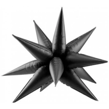 Folija balons "Zvaigzne" 70 cm 3D melns