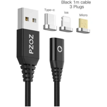 PZOZ magnētiskais kabelis C tipa Micro USB C adapt