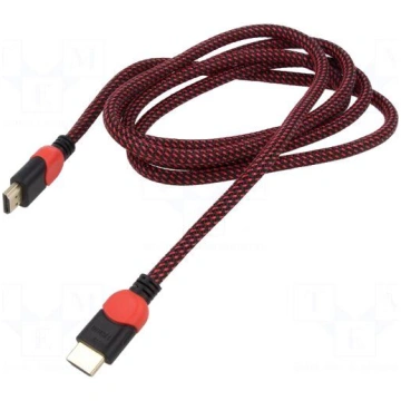 Cable | HDMI plug,both sides | textile | Len: 1.8m