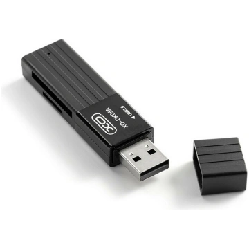 XO memory card reader DK05A 2in1 USB 2.0, black | 
