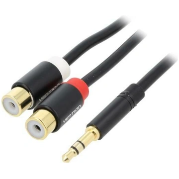 Cable; Jack 3.5mm 3pin plug,RCA socket x2; 0.3m; b