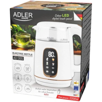 Adler Tējkanna ar LED displeju AD 1305wg, 2200 W, 