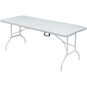 6ft Plastic Folding Table Portable Heavy Duty Whit