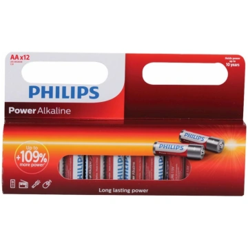 Philips Longlife Alkaline baterijas AA 12-paka