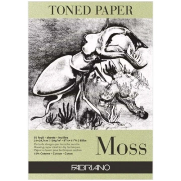 Blocco per disegno con carta verde Toned Paper Mos