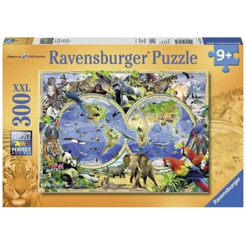puzle ravensburger 300gb pasaules atlants ar dzīvn