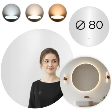 Modernhome Apaļš LED Vannas Istabas Spogulis 80 cm