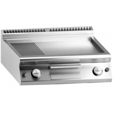 Gas fry top Chromed 2/3 smooth 1/3 striped plate M