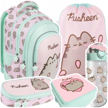ST.RIGHT PUSHEEN PINK skolas mugursomas komplekts 