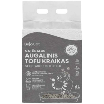 Kaķu smiltis BeloCat Tofu Charcoal Scent, organisk