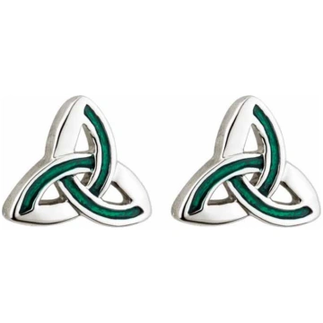 Lucky Rhodium Enamel Trinity Studs Solvar