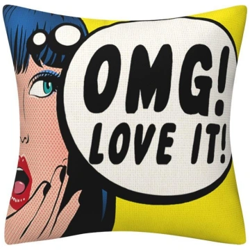Cotton Linen Decorative Throw Pillows Case Pop Art