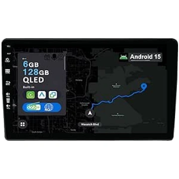 9 collu Android 15 autoradio ar satelītnavigāciju 