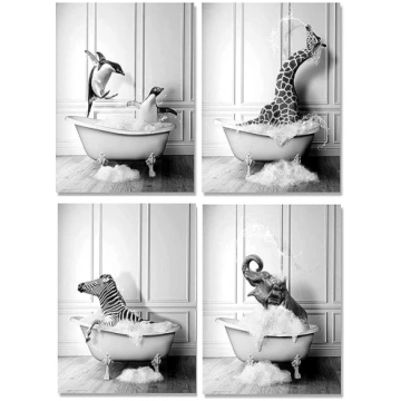 ZFTCN Black White Cute Animal Picture, Dzīvnieku V