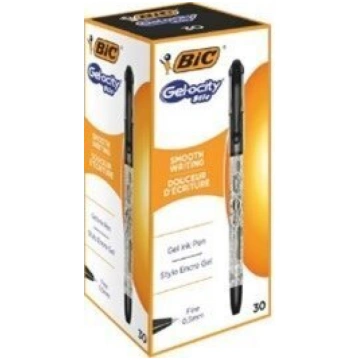 Pildspalva BIC Gel-ocity Stic Gel, melna, 30 gab