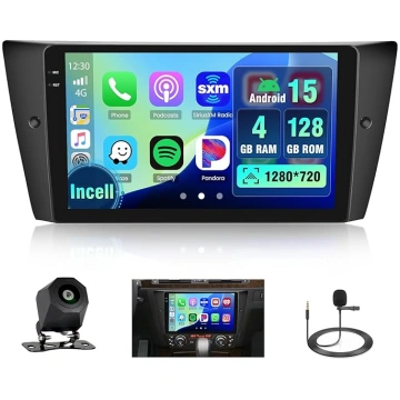 4 + 128G Android auto radio ar ekrānu BMW 3 E90 E9