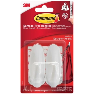 3M Āķis 3M Command T17081C, balta krās., 2 gab