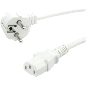 Value Power Cable, straight IEC Conncector, white,