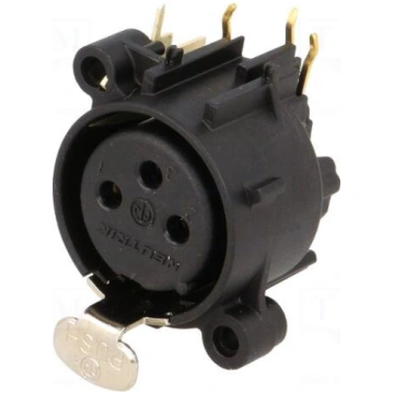 Socket | XLR | female | PIN: 3 | angled 90° | with