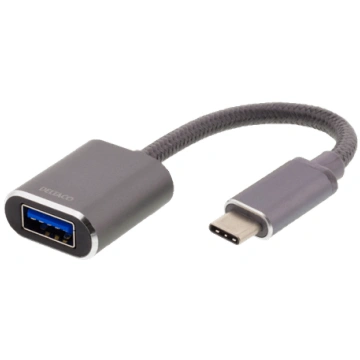 DELTACO USB-C 3.1 Gen 1 to USB-A OTG adapter, alum