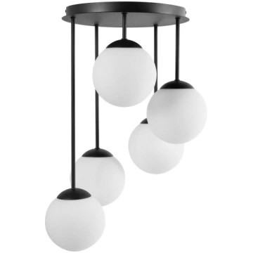 Lampa wiszaca Beliani 5-punktowa RIANA Szklo Czarn