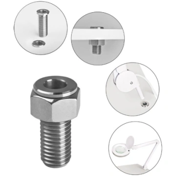 Palielināmās lampas galda stiprinājums Tube Inox -
