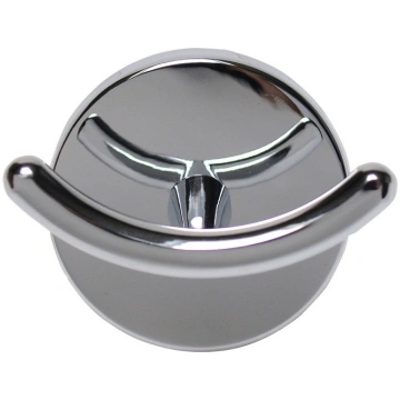 Double clothes hook, chrome-plated metal, round, 6