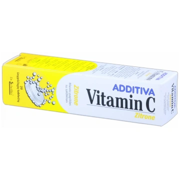 ADDITIVA Vitamin C Zitrone putojošās tabletes, 20 