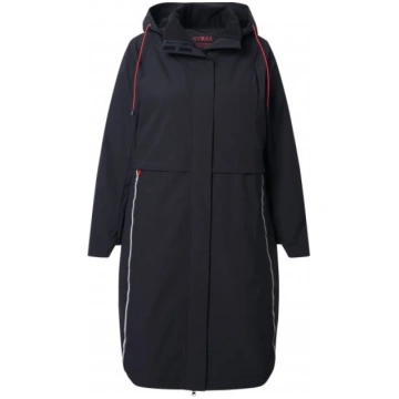 Ulla Popken Extra Long Functional Coat Black - Jak