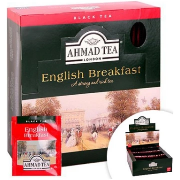 Melnā tēja AHMAD Alu ENGLISH Breakfast, 100 maisiņ
